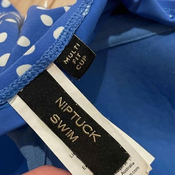 NIPTUCK - Blue Polka Dot Swimsuit - Size 6 - Picture 2 of 3